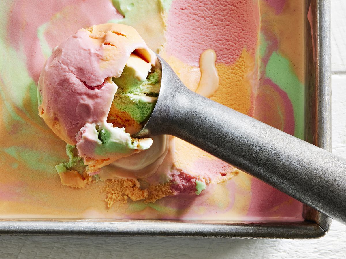 The actual flavour of rainbow ice cream