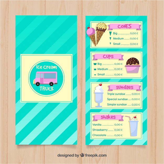 Soft Serve Ice Cream Truck Menu