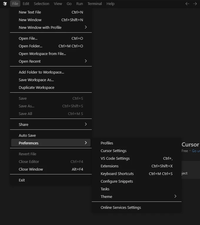 Cursor Settings