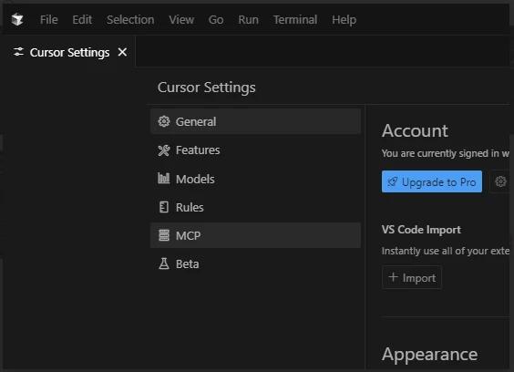 Configuring Cursor