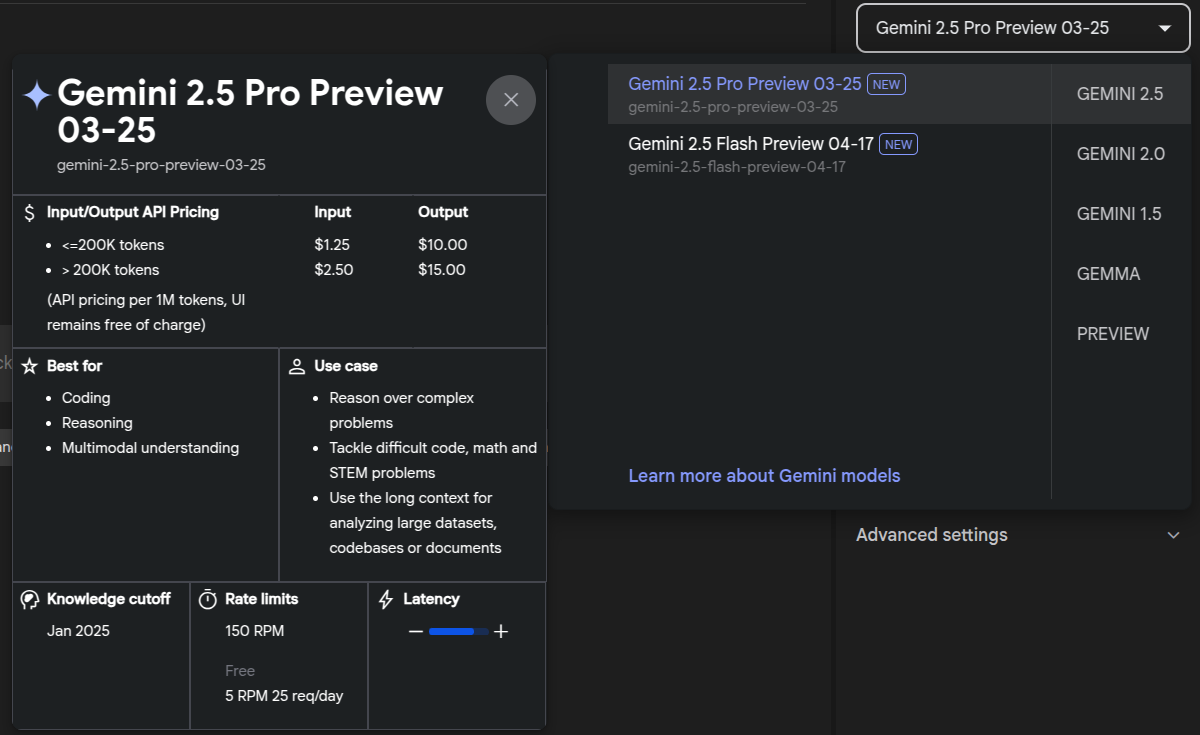 Model Pricing