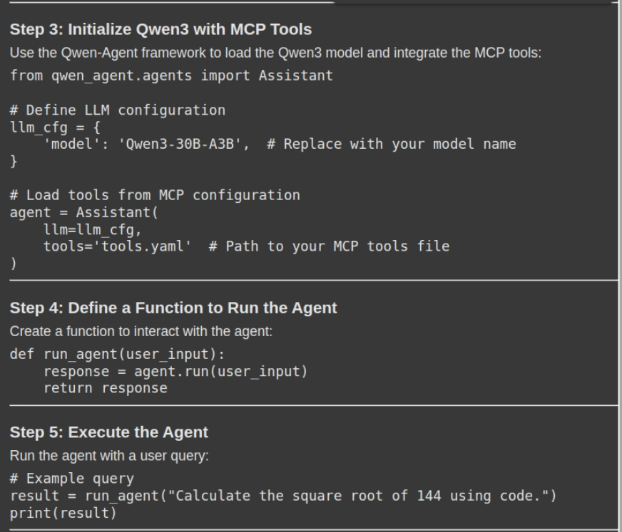 Qwen3 with MCP tools
